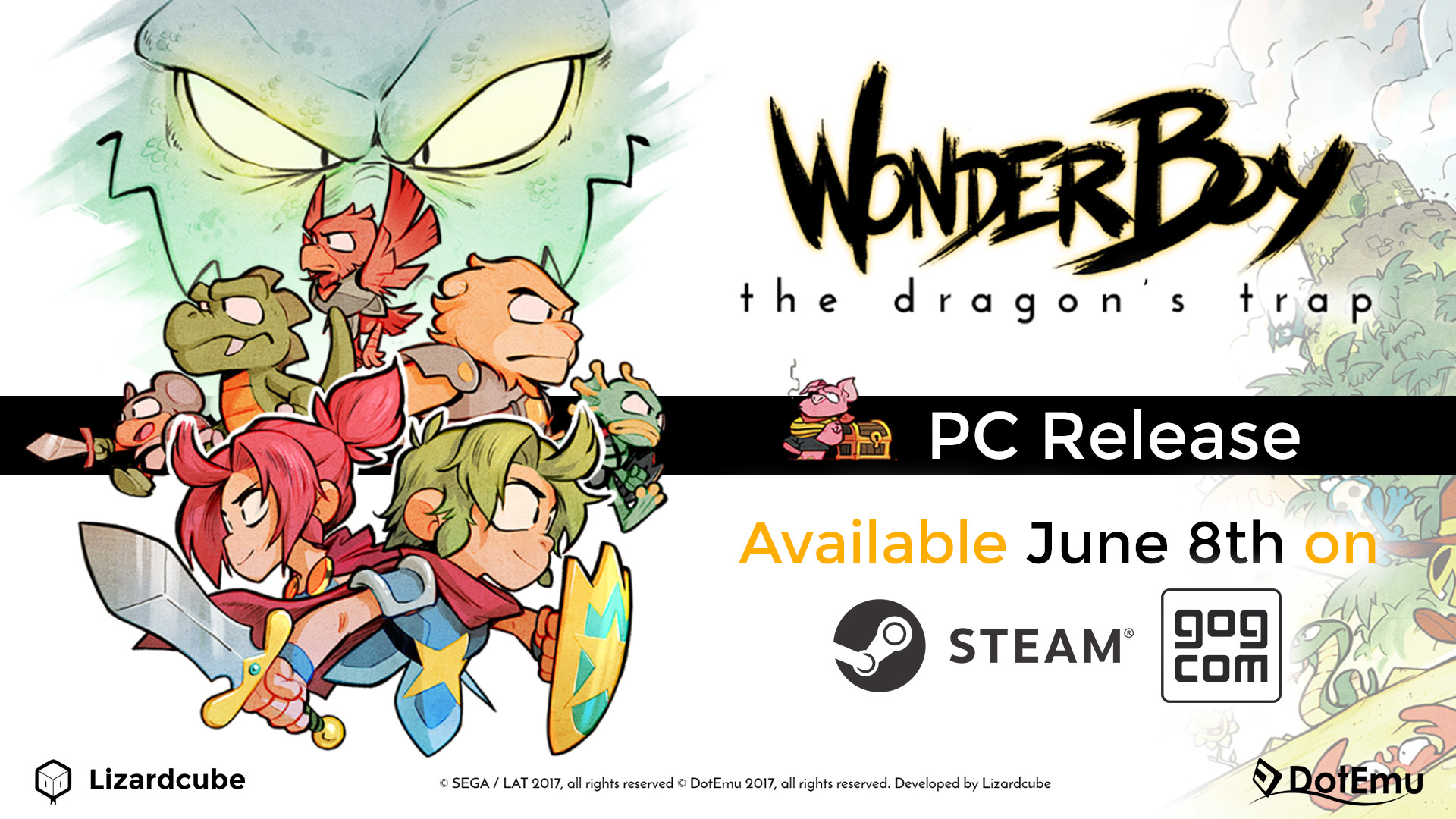 Wonder Boy: The Dragon's Release June 8th for Steam/GOG!